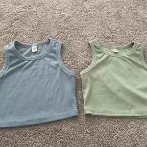 SHEIN Blue and Green Tank Tops